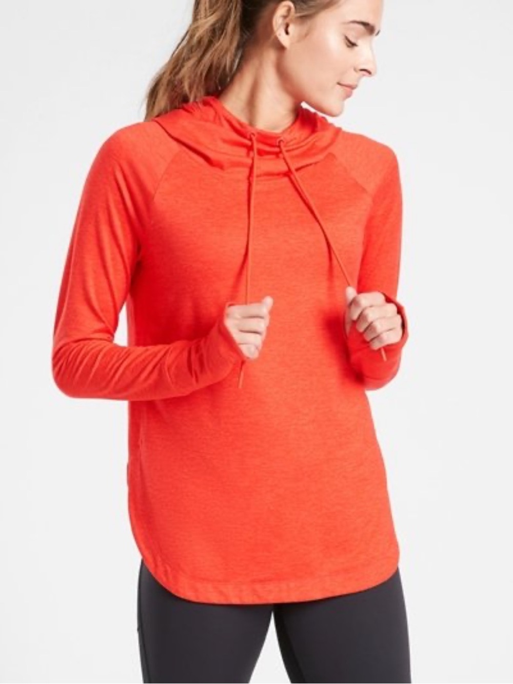 Athleta Coral-Orange Pullover Hoodie